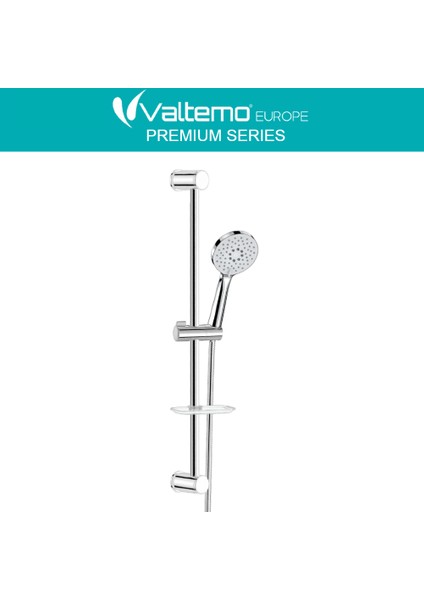 | Valtemo Fonksiyonlu Krom Beyaz Sürgülü Duş Seti
