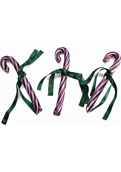 Yılbaşı Baston Şeker 50 Adet Mor Beyaz Böğürtlen Aromalı Hediyelik modelleri