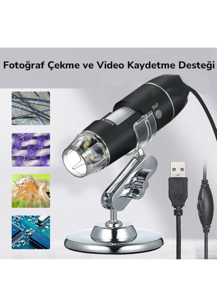 2MP 1600X Dijital Usb Mikroskop Zoomlu. Telefon Çevirici Dahil. indirimleri