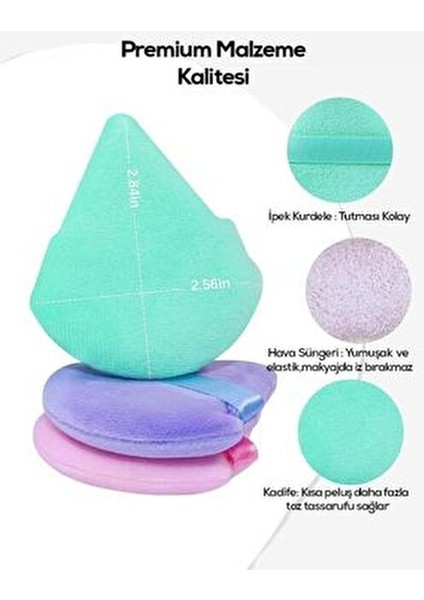 Üçgen Makyaj Süngeri Kırmızı Yumuşak Yüzeyle Kolay Uygulama İçin Tasarlandı