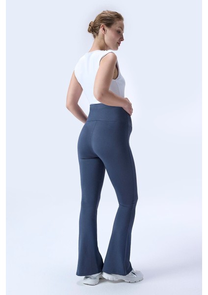 Imaj 716 Gri Renk Toparlayıcı ve Extra Esnek Etkili Yüksek Bel Ispanyol Paça Hamile Tayt modelleri