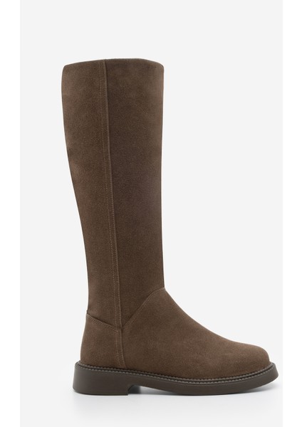 Kadın Günlük Binici Çizme Zunet Kahve Süet modelleri