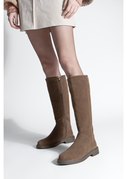 Kadın Günlük Binici Çizme Zunet Kahve Süet fırsatları