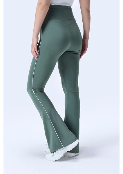 Imaj 437 Yeşil Renk Toparlayıcı ve Extra Esnek Etkili Yüksek Bel Ispanyol Paça Hamile Tayt fiyatları