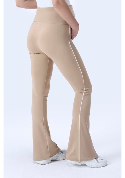 Imaj 437 Bej Renk Toparlayıcı ve Extra Esnek Etkili Yüksek Bel Ispanyol Paça Hamile Tayt fırsatları