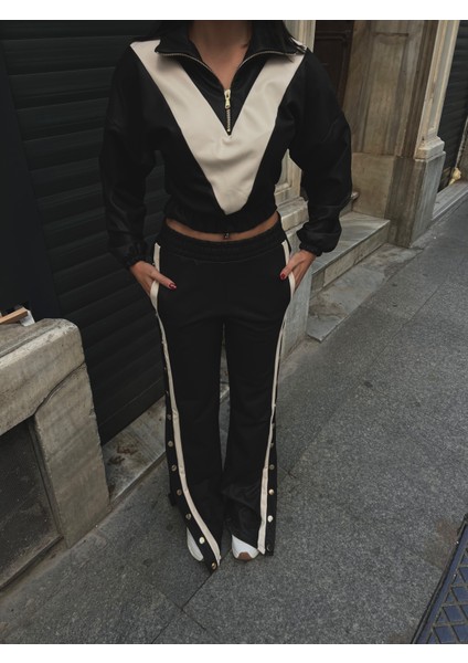 Fermuarlı Şerit Detaylı Deri Cıtcıtlı Takım fiyatları