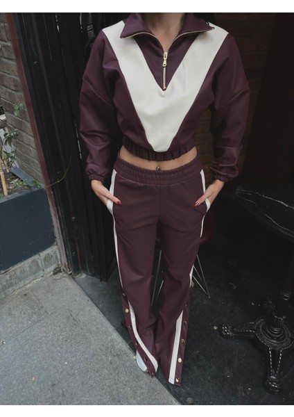 Fermuarlı Şerit Detaylı Deri Cıtcıtlı Takım modelleri