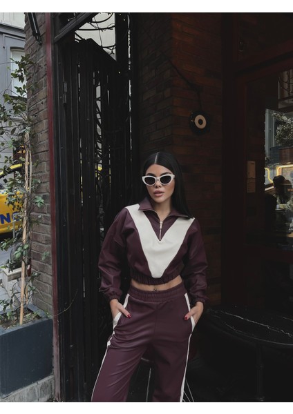 Fermuarlı Şerit Detaylı Deri Cıtcıtlı Takım indirimleri