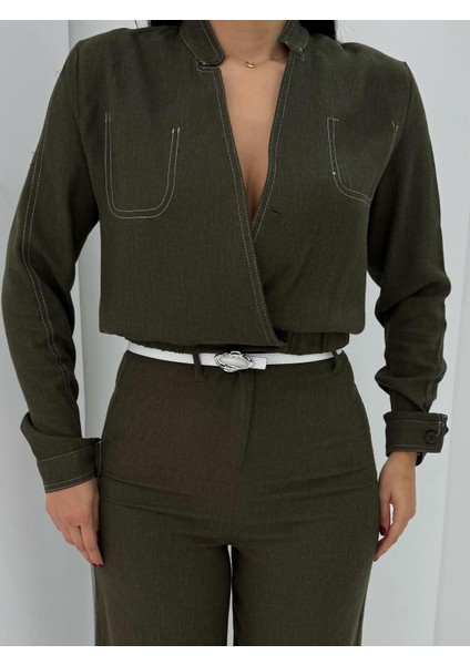 Altı Lastıklı Kruvaze Yaka Takım