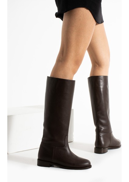 Beatrix Acı Kahverenkli Hakiki Deri Kısa Topuklu Kadın Çizme fiyatları