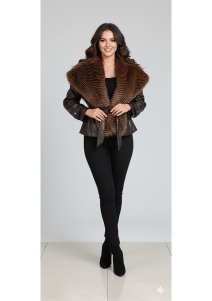 Yaka Kürklü Derı Mont