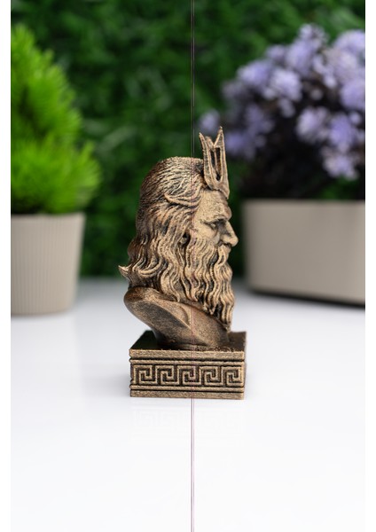 Poseidon Büst Figür – Antik Yunan Mitolojisi Dekoratif Heykel fiyatları