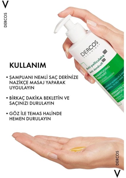 Dercos Anti-Dandruff Normal ve Yağlı Saçlar Için Kepeğe Karşı Etkili Bakım Şampuanı 390 ml X2
