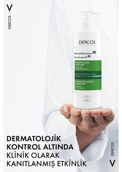 Dercos Anti-Dandruff Normal ve Yağlı Saçlar Için Kepeğe Karşı Etkili Bakım Şampuanı 390 ml X2