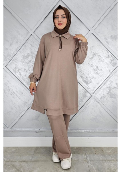 Kadın Düğme Detaylı Tesettür Takım modelleri