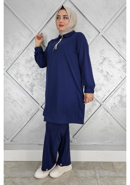 Kadın Düğme Detaylı Tesettür Takım