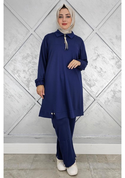 Kadın Düğme Detaylı Tesettür Takım modelleri