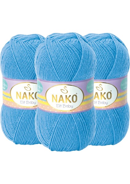 Elit Baby Örgü Ipi 3 Adet Alaska Mavisi 10119