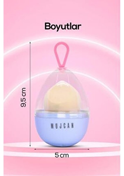 Mor Kutulu Makyaj Süngeri Kapatıcı ve Aydınlatıcı Uygulama İçin 9.5x5 cm modelleri
