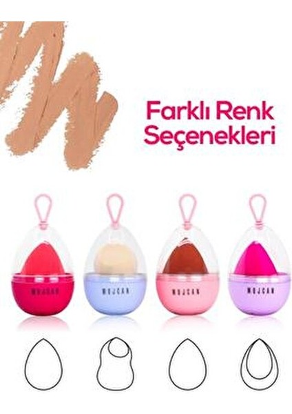 Mor Kutulu Makyaj Süngeri Kapatıcı ve Aydınlatıcı Uygulama İçin 9.5x5 cm