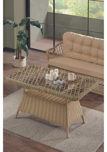 Rattan Icon Bahçe Mobilyası 2+1+1+Camlı Masa fırsatları