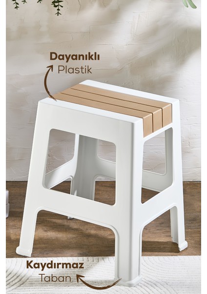 Plastik Büyük Tabure Kahverengi fiyatları