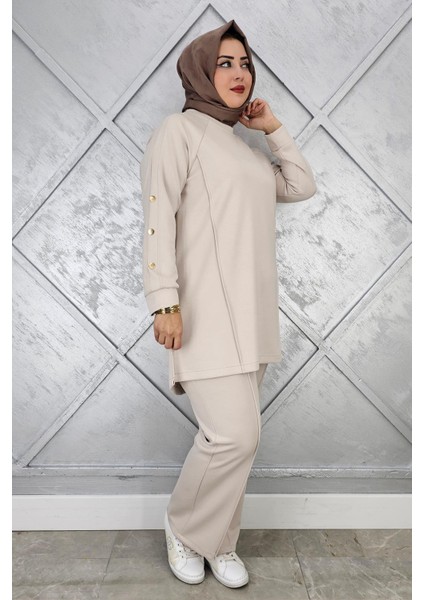 Kadın Kol Düğme Detaylı Tesettür Takım fiyatları