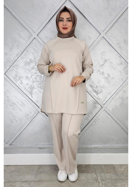 Kadın Kol Düğme Detaylı Tesettür Takım modelleri