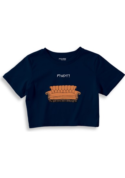 Pivot! / Friends Crop Tişört - Lacivert