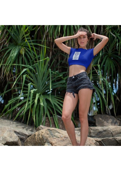 Death Star Crop Tişört - Mavi fiyatları