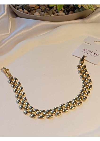 14 K Kaplama Hasır Zincir Desenli Bileklik