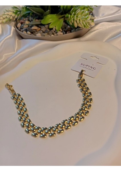 14 K Kaplama Hasır Zincir Desenli Bileklik fiyatları