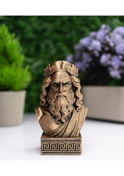 Zeus Büst Figür – Antik Yunan Mitolojisi Dekoratif Heykel