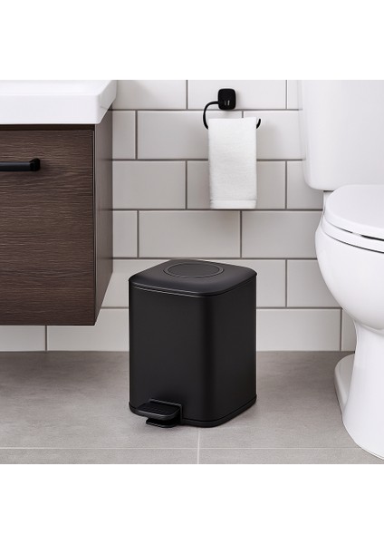 Pedallı 9 L Siyah Çöp Kovası 31x23x31 cm modelleri