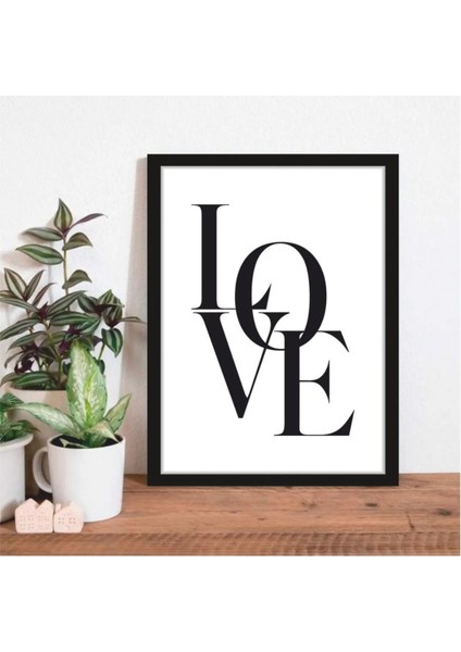 Love Temalı Çerçeve Görünümlü Koridor Salon Mutfak Tasarımlı Mdf Tablo