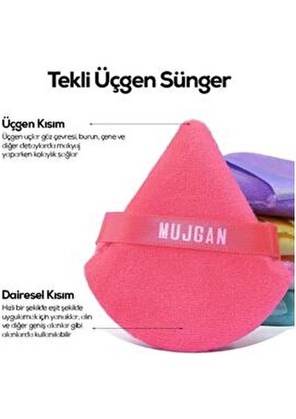 Üçgen Makyaj Süngeri Mor Yumuşak Yüzeyle Kolay Uygulama İçin 1 Adet fiyatları