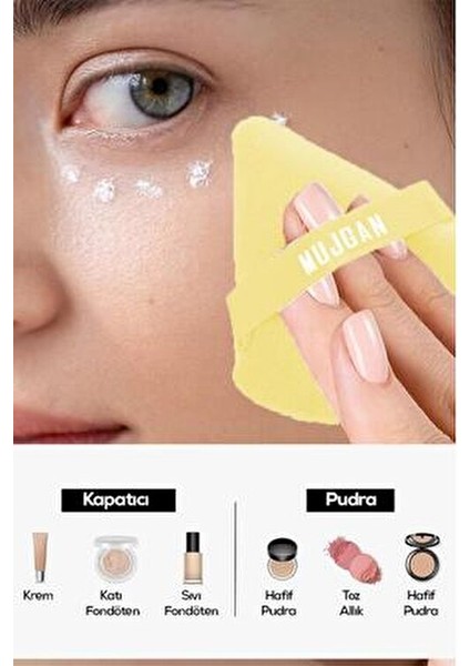 Üçgen Makyaj Süngeri Mor Yumuşak Yüzeyle Kolay Uygulama İçin 1 Adet indirimleri