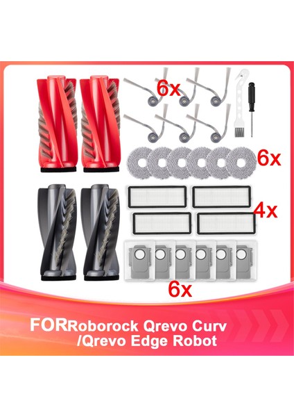Qrevo Curv/qrevo Edge Robot Süpürge Aksesuarları, Yedek Ana Fırçalar, Toz Torbaları, Paspas Pedleri, Filtreler (Yurt Dışından)
