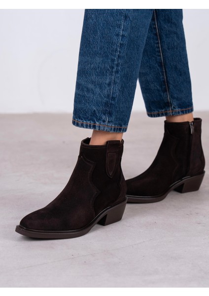 Estelle Kahve Süet Hakiki Deri Kadın Bot fiyatları