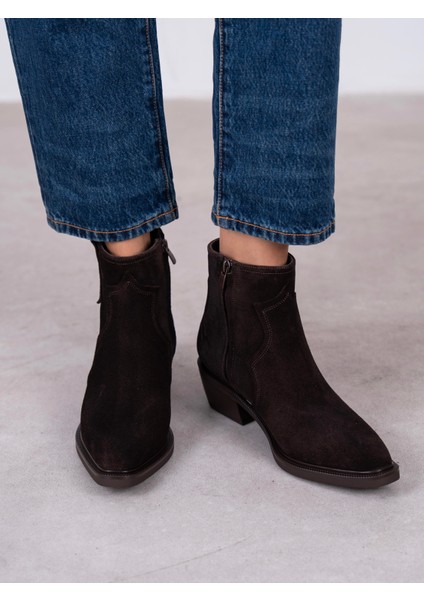 Estelle Kahve Süet Hakiki Deri Kadın Bot fırsatları