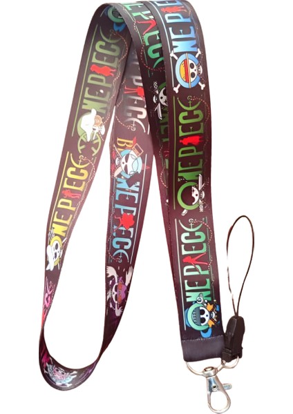 Korsan Renkli Desenli Boyun Askı Ipi ve Telefon Askısı + Kartlık