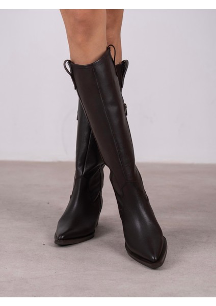 Emera Kahve Hakiki Deri Kadın Çizme fiyatları