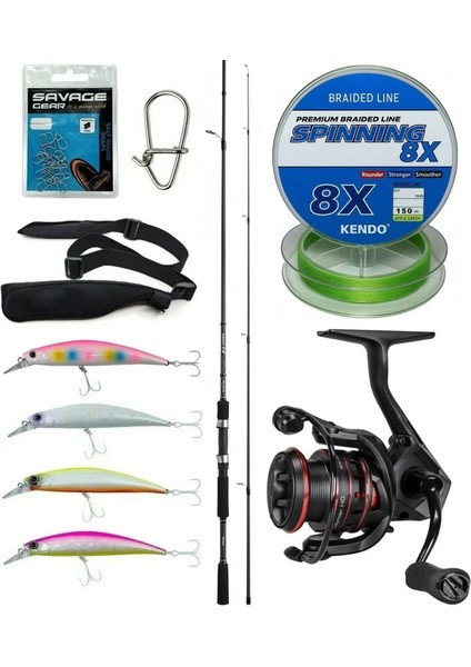 Spin Olta Seti Shimano Kamış Fx Xt Spinning Moderate Fast 2,40M 14-40G 2pc&okuma Ceymar Hd CHD-2500A Olta Makinesi