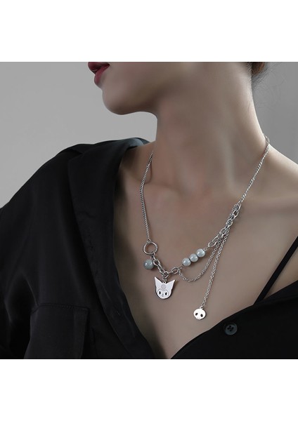 Yeni Perçin Metal Deri Yaka Crockpunk Aşk Kız Kültür Niş Kolye (Yurt Dışından)