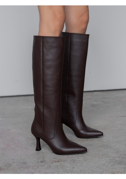 Ambra Kahve Hakiki Deri Kadın Çizme indirimleri