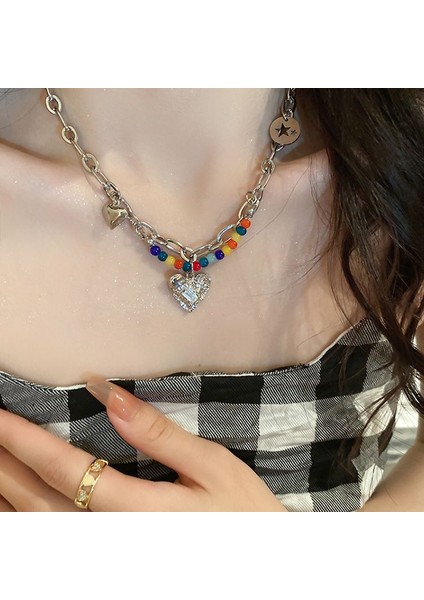 Yeni Perçin Metal Deri Yaka Crockpunk Aşk Kız Kültür Niş Kolye (Yurt Dışından)