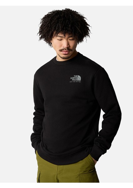 Erkek Yuvarlak Yaka Sweatshirt Siyah