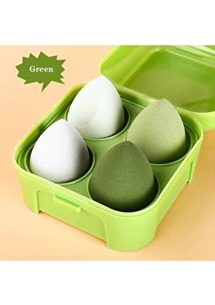 4'lü Makyaj Sünger Seti Yeşil Renk Hassas Uygulama ve Kolay Tutma Özelliği fırsatları