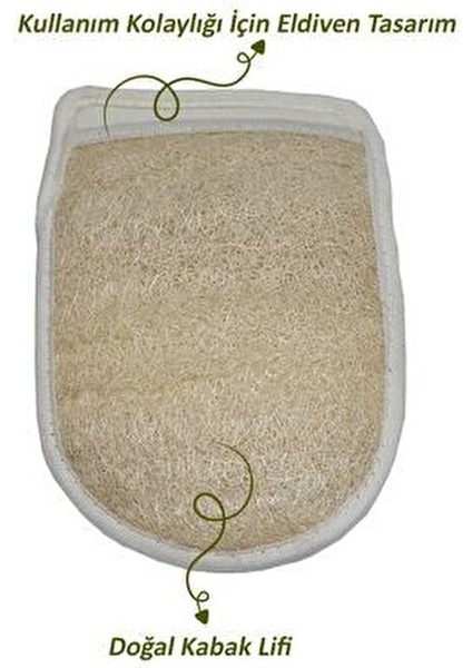 Çift Taraflı Kabak Lifi Eldiven Doğal Malzeme ile Cilt Bakımı İçin 1 Adet modelleri