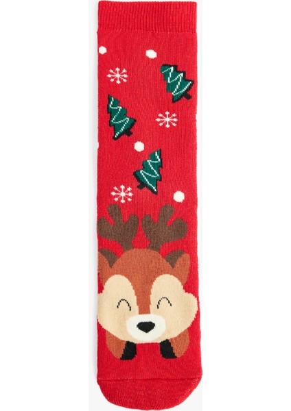 Yılbaşı Temalı Pamuklu Kalın Soket Çorap